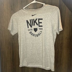 Nike baseball shirt gray with black logo
